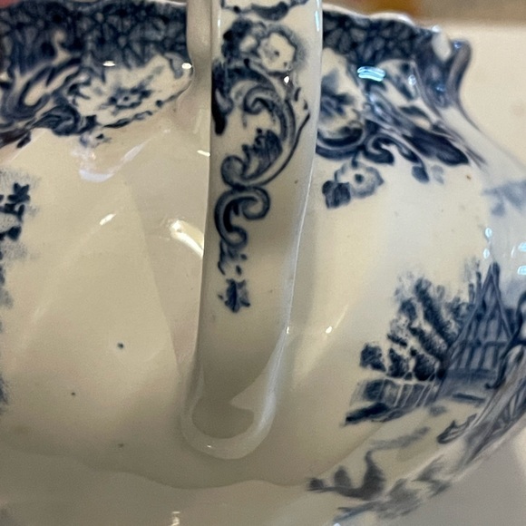 Vintage Johnson Brothers Coaching Scenes Sugar Bowl no lid small chip - Picture 5 of 5